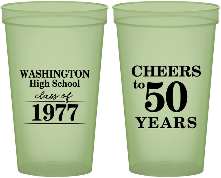 Custom Class Reunion 22 oz Glow In The Dark Cups - Class Of 1977 50 Year | 140004