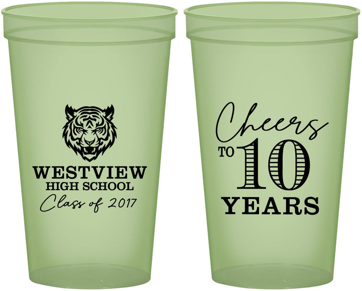 Custom Class Reunion 22 oz Glow In The Dark Cups - Class Of 2017 10 Year | 140005