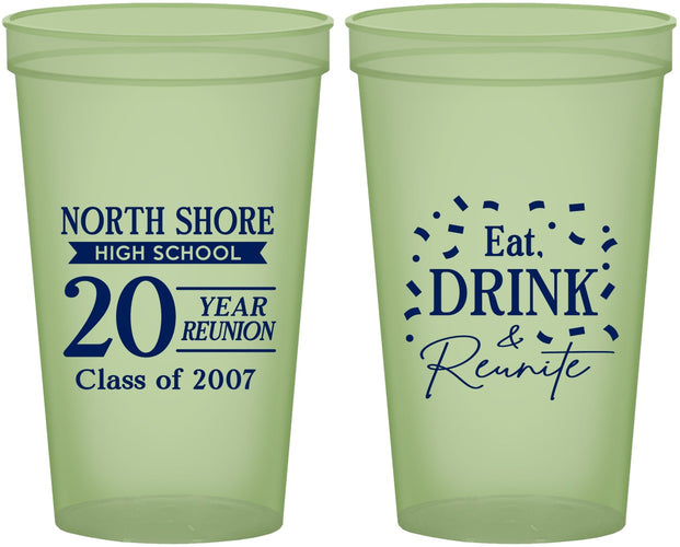 Custom Class Reunion 22 oz Glow In The Dark Cups - Class Of 2007 20 Year | 140006