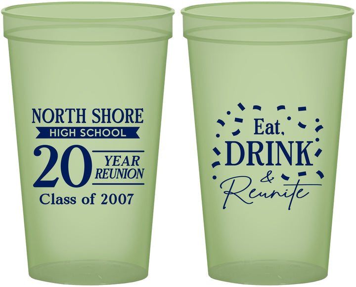 Custom Class Reunion 22 oz Glow In The Dark Cups - Class Of 2007 20 Year | 140006