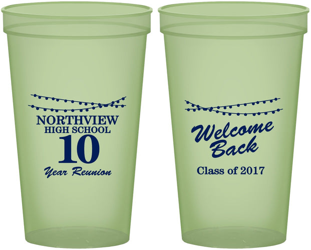 Custom Class Reunion 22 oz Glow In The Dark Cups - Class Of 2017 10 Year | 140010