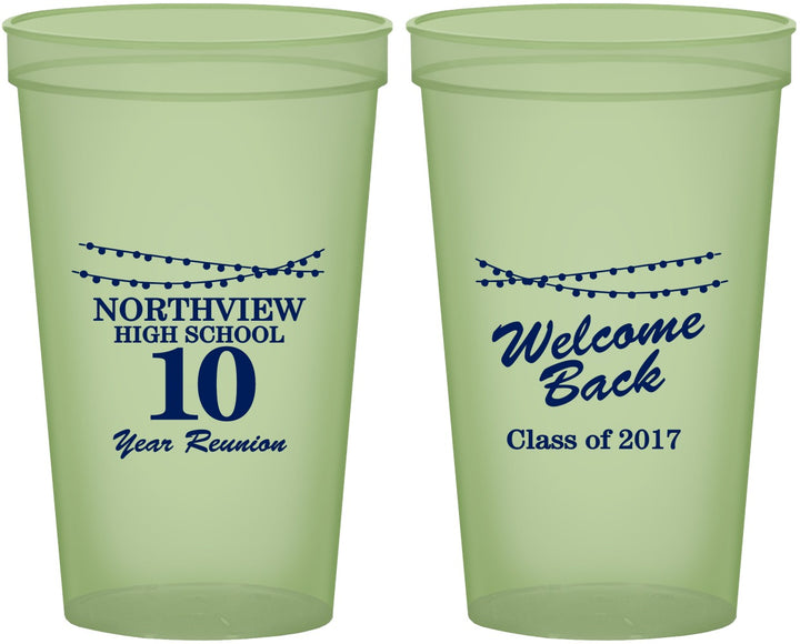 Custom Class Reunion 22 oz Glow In The Dark Cups - Class Of 2017 10 Year | 140010