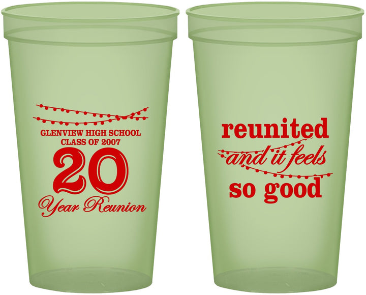Custom Class Reunion 22 oz Glow In The Dark Cups - Class Of 2007 20 Year | 140011