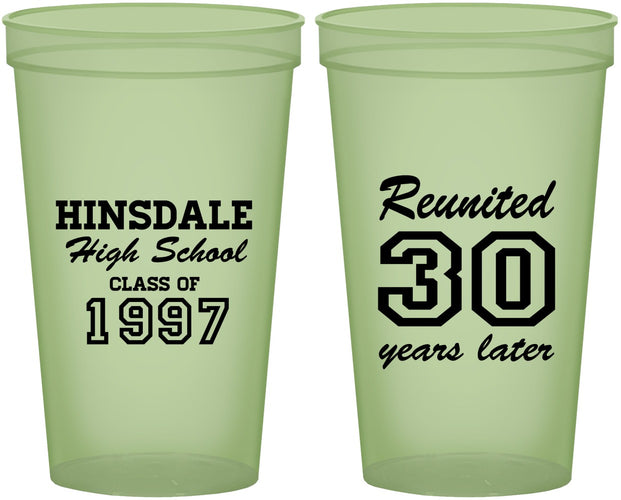Custom Class Reunion 22 oz Glow In The Dark Cups - Class Of 1997 30 Year | 140012