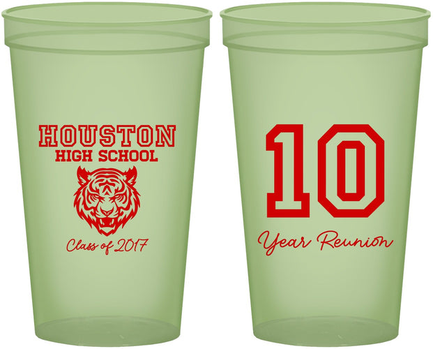 Custom Class Reunion 22 oz Glow In The Dark Cups - Class Of 2017 10 Year | 140015