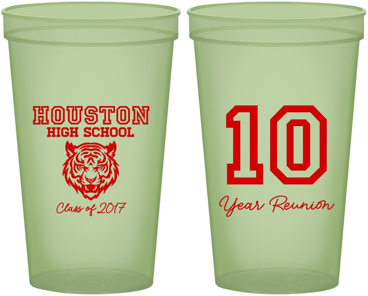 Custom Class Reunion 22 oz Glow In The Dark Cups - Class Of 2017 10 Year | 140015