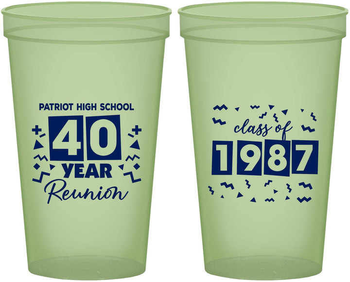 Custom Class Reunion 22 oz Glow In The Dark Cups - Class Of 1987 40 Year | 140018