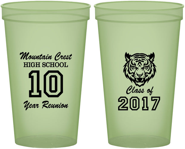 Custom Class Reunion 22 oz Glow In The Dark Cups - Class Of 2017 10 Year | 140020