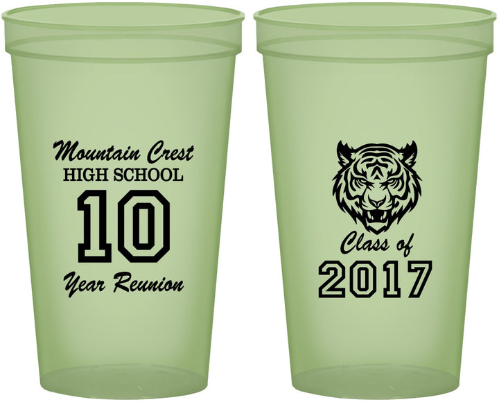 Custom Class Reunion 22 oz Glow In The Dark Cups - Class Of 2017 10 Year | 140020