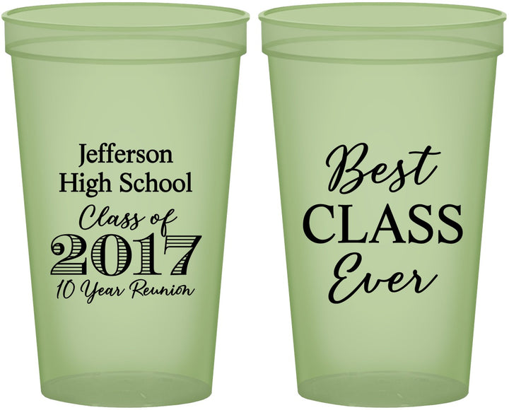 Custom Class Reunion 22 oz Glow In The Dark Cups - Class Of 2017 10 Year | 140025