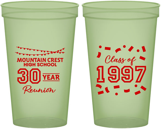 Custom Class Reunion 22 oz Glow In The Dark Cups - Class Of 1997 30 Year | 140027