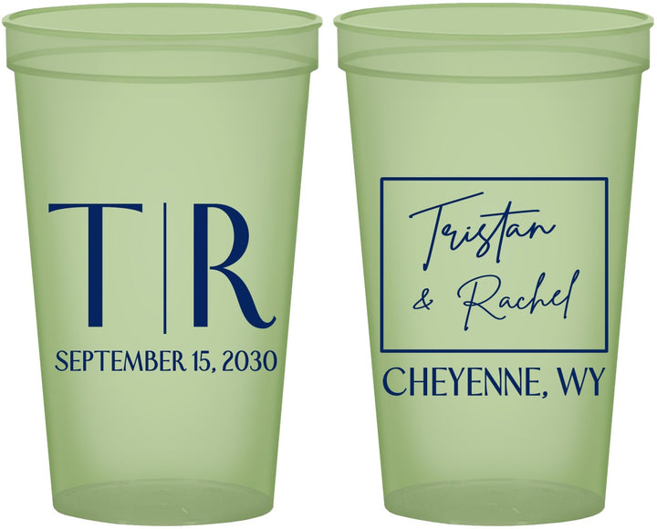 Custom Wedding 22 oz Glow In The Dark Cups - Wyoming | 149
