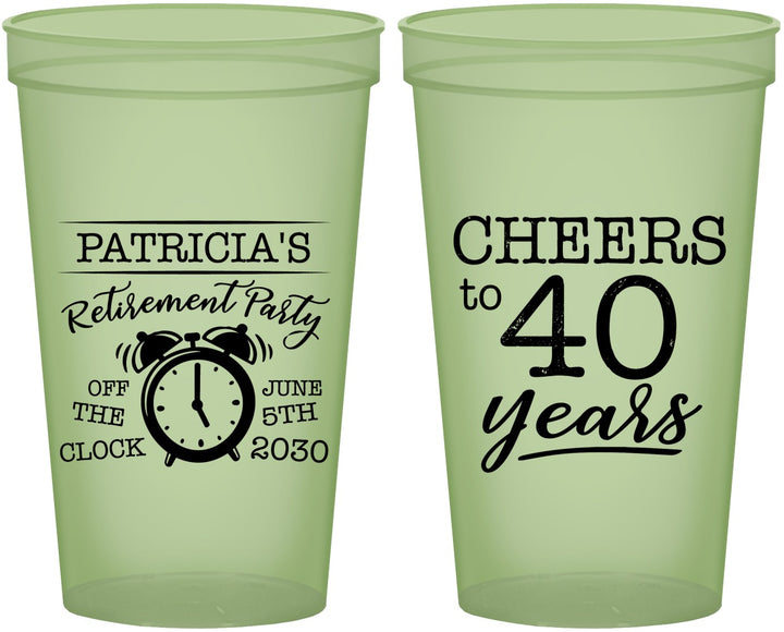 Custom Retirement 22 oz Glow In The Dark Cups - Off The Clock | 150000