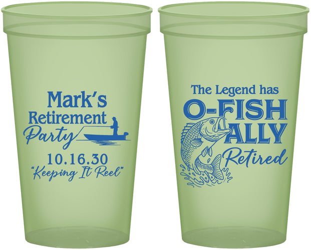 Custom Retirement 22 oz Glow In The Dark Cups - Ofishally Retired | 150008