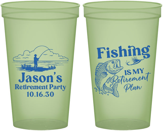 Custom Retirement 22 oz Glow In The Dark Cups - Fishing | 150009