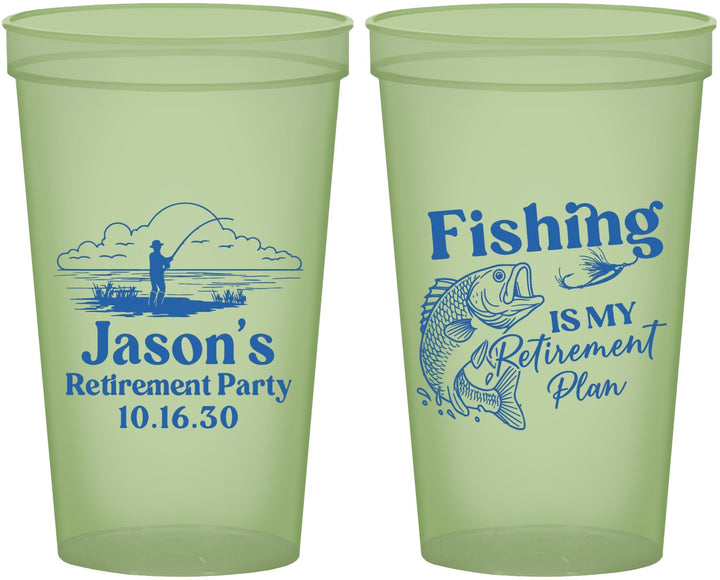 Custom Retirement 22 oz Glow In The Dark Cups - Fishing | 150009