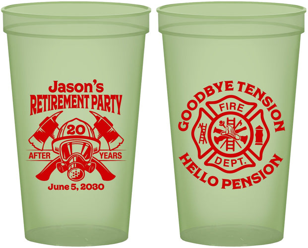 Custom Retirement 22 oz Glow In The Dark Cups - Firefighter | 150015