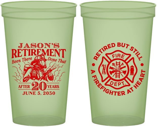 Custom Retirement 22 oz Glow In The Dark Cups - Firefighter | 150016