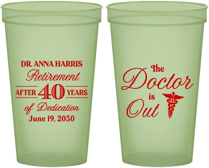 Custom Retirement 22 oz Glow In The Dark Cups - Doctor | 150017