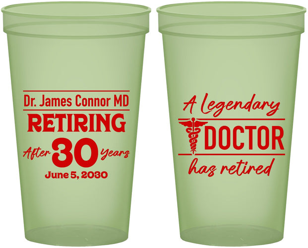 Custom Retirement 22 oz Glow In The Dark Cups - Doctor | 150018