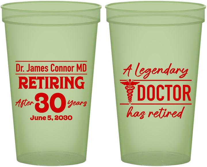Custom Retirement 22 oz Glow In The Dark Cups - Doctor | 150018