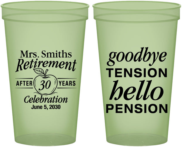 Custom Retirement 22 oz Glow In The Dark Cups - Teacher | 150020