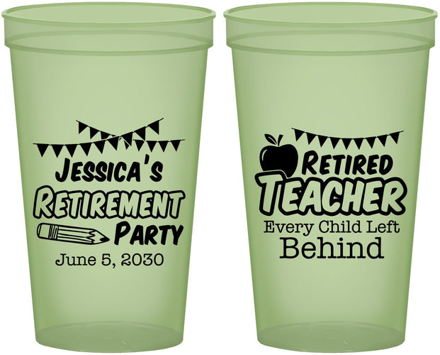 Custom Retirement 22 oz Glow In The Dark Cups - Teacher | 150021
