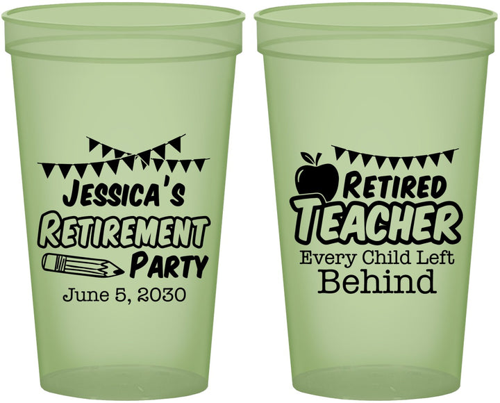 Custom Retirement 22 oz Glow In The Dark Cups - Teacher | 150021
