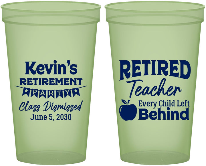 Custom Retirement 22 oz Glow In The Dark Cups - Teacher | 150022