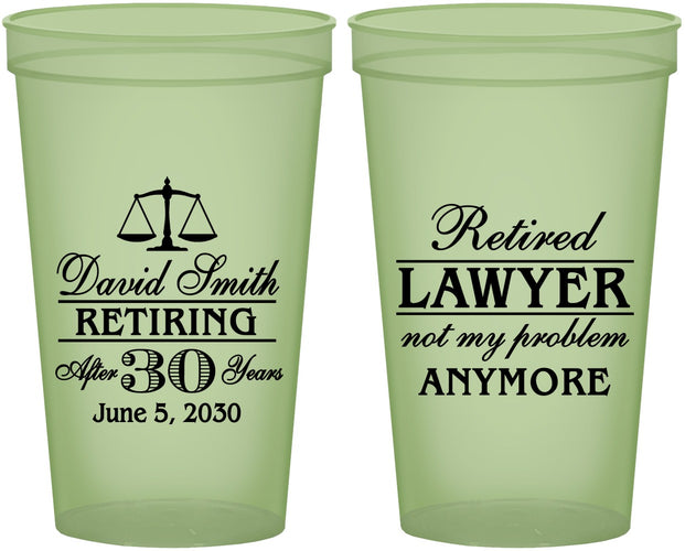 Custom Retirement 22 oz Glow In The Dark Cups - Lawyer | 150025