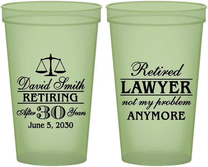 Custom Retirement 22 oz Glow In The Dark Cups - Lawyer | 150025