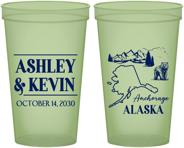 Custom Wedding 22 oz Glow In The Dark Cups - Alaska | 151