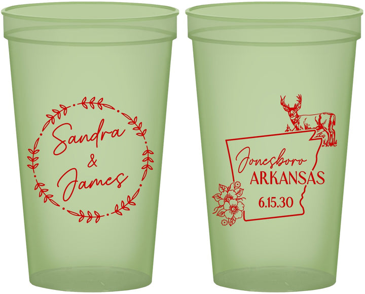 Custom Wedding 22 oz Glow In The Dark Cups - Arkansas | 153