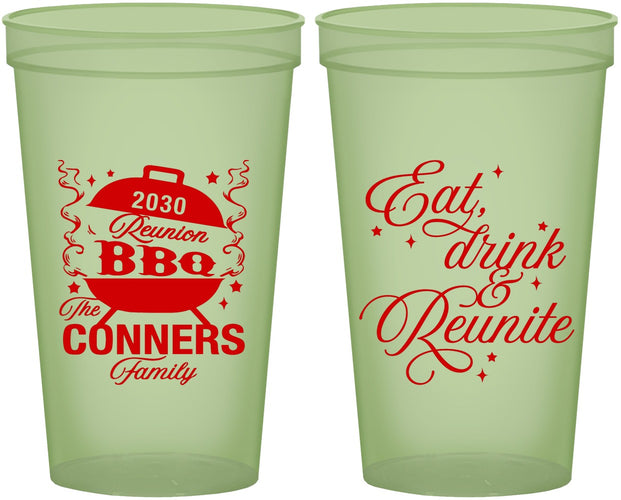 Custom Family Reunion 22 oz Glow In The Dark Cups - Bbq Eat Drink Reunite | 160000