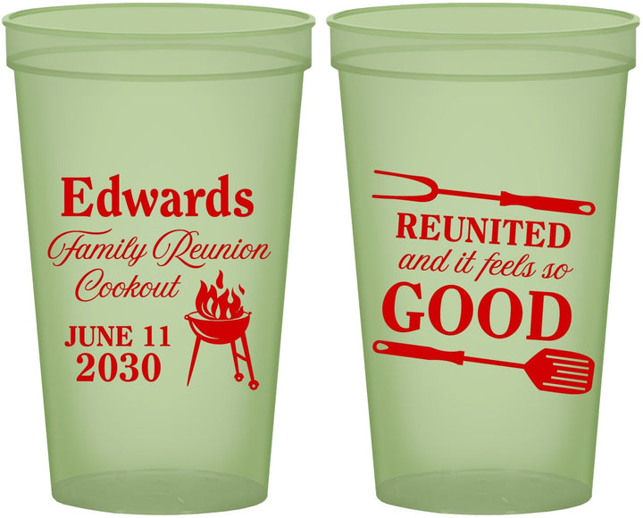 Custom Family Reunion 22 oz Glow In The Dark Cups - Bbq Reunited | 160001