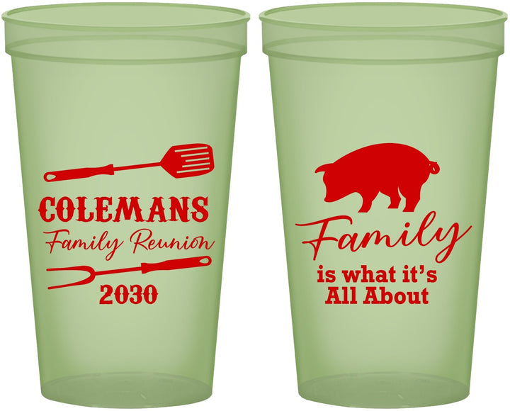 Custom Family Reunion 22 oz Glow In The Dark Cups - Bbq Barbeque | 160002