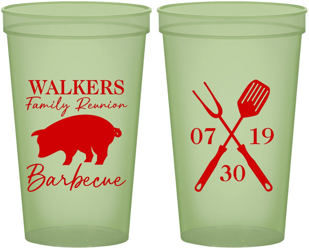 Custom Family Reunion 22 oz Glow In The Dark Cups - Bbq Barbeque | 160003