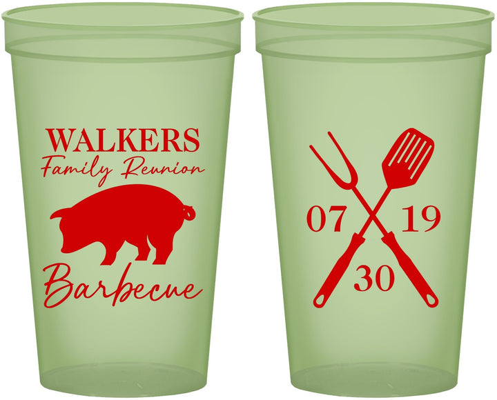 Custom Family Reunion 22 oz Glow In The Dark Cups - Bbq Barbeque | 160003