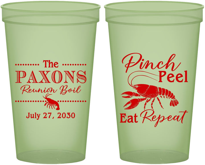 Custom Family Reunion 22 oz Glow In The Dark Cups - Crawfish Boil | 160006