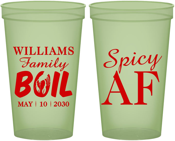 Custom Family Reunion 22 oz Glow In The Dark Cups - Crawfish Boil | 160009