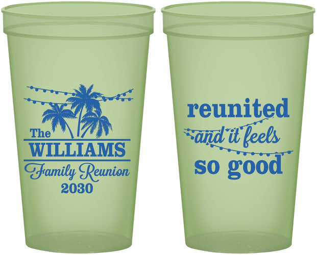 Custom Family Reunion 22 oz Glow In The Dark Cups - Beach Reunited | 160010