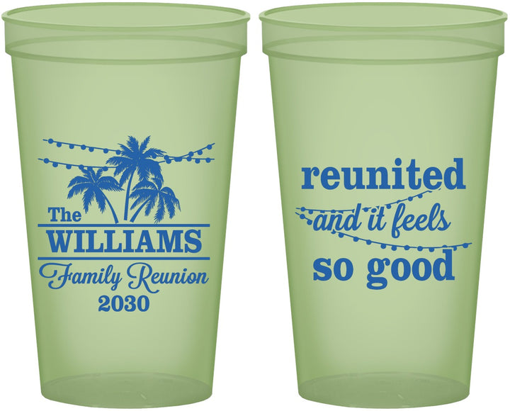 Custom Family Reunion 22 oz Glow In The Dark Cups - Beach Reunited | 160010