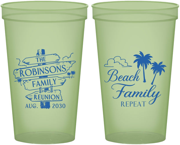 Custom Family Reunion 22 oz Glow In The Dark Cups - Beach Family Repeat | 160014