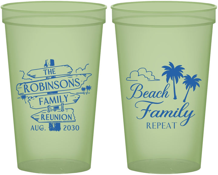 Custom Family Reunion 22 oz Glow In The Dark Cups - Beach Family Repeat | 160014