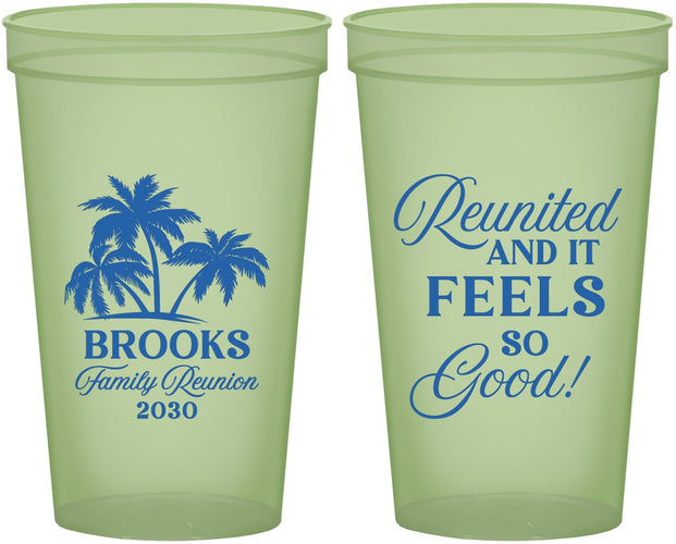Custom Family Reunion 22 oz Glow In The Dark Cups - Beach Reunited | 160017
