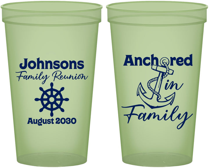 Custom Family Reunion 22 oz Glow In The Dark Cups - Cruise Nautical | 160020