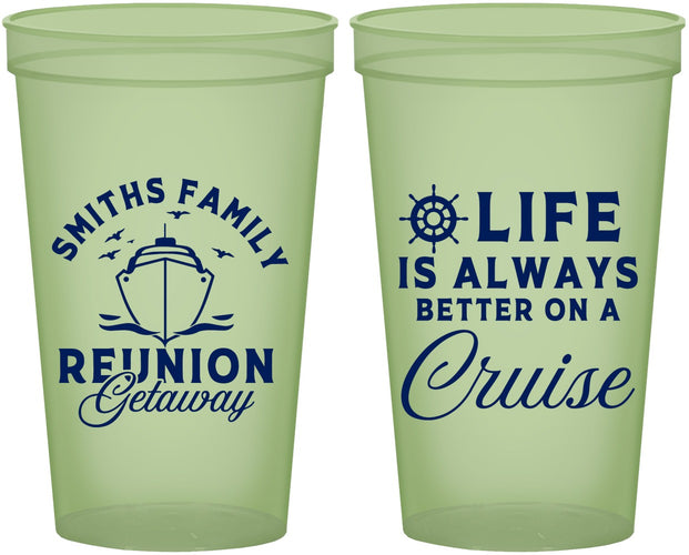 Custom Family Reunion 22 oz Glow In The Dark Cups - Cruise Nautical | 160022