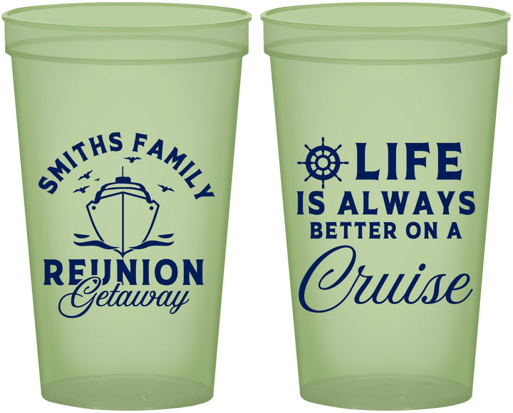 Custom Family Reunion 22 oz Glow In The Dark Cups - Cruise Nautical | 160022