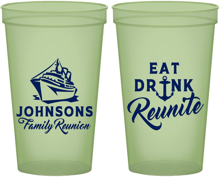 Custom Family Reunion 22 oz Glow In The Dark Cups - Cruise Nautical | 160023