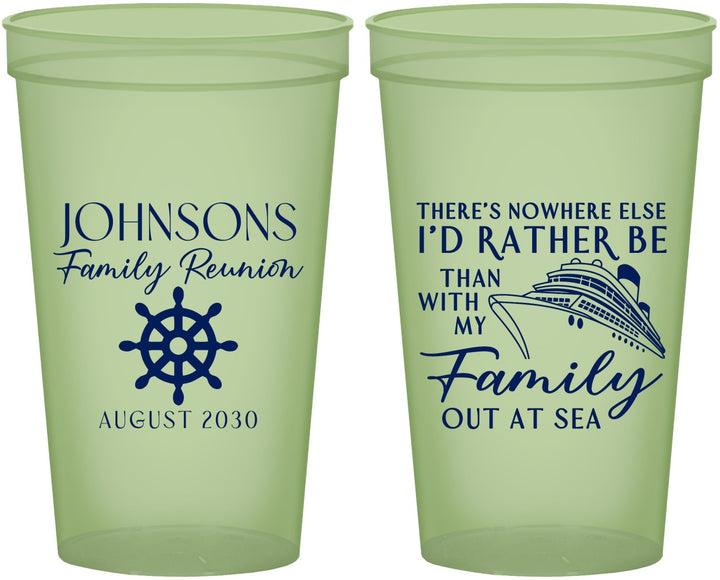 Custom Family Reunion 22 oz Glow In The Dark Cups - Cruise Nautical | 160024